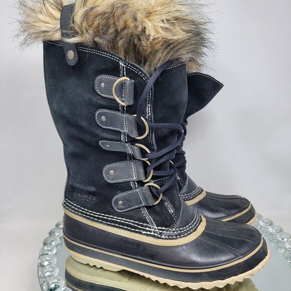 Sorel Women's Joan of Arctic NL1540-010 Fur Waterproof US 9 Snow black Boots 99% - Picture 5 of 8